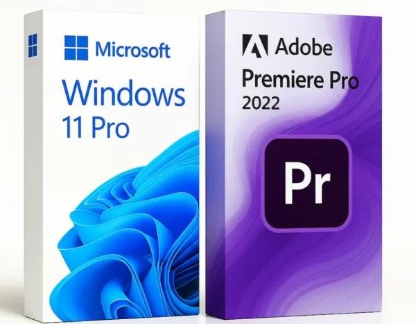 gemini-2.5-flash-image_change_the_second_product_to_Premiere_Pro_2022_and_the_colour_of_the_second_box_-0 Windows 11 Pro + Premiere Pro 2022 (para Windows)