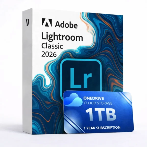 Lightroom Classic 2026 com 1 TB no OneDrive durante 1 ano