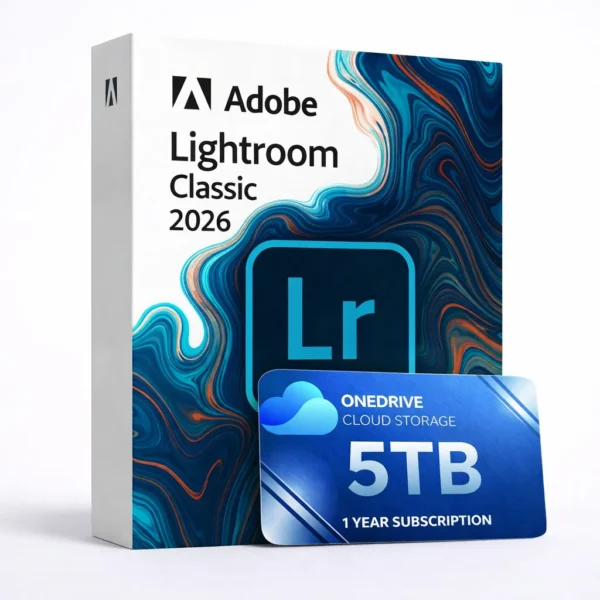 Lightroom Classic 2026 com 5 TB no OneDrive (Lifetime)